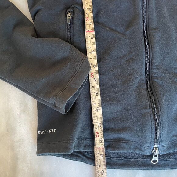 Nike Fanatic Running Dri-FIT Jacket Womens M Pink Black Bolt Hood Zip Reflective - Picture 10 of 14